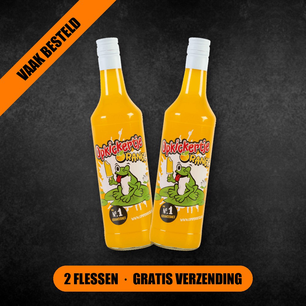 Actie: 2 flessen Opkickertje Orange, gratis verzending Actie: 2 flessen Opkickertje Orange, gratis verzending